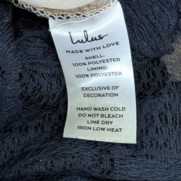 NWOT Lulus Alluring Dream Black Floral Mesh Lace Trumpet Midi Dress Medium Small - Picture 7 of 7